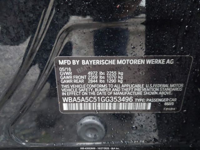 2016 BMW 528I WBA5A5C51GG353496 Photo 8