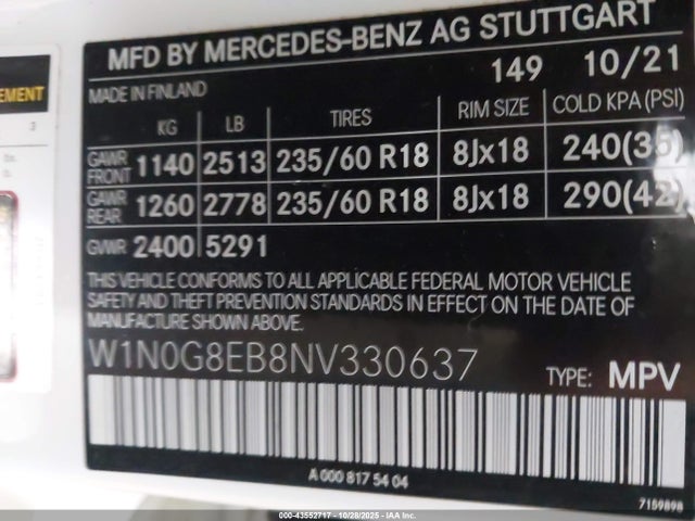 2022 MERCEDES-BENZ GLC 300 W1N0G8EB8NV330637 Photo 8