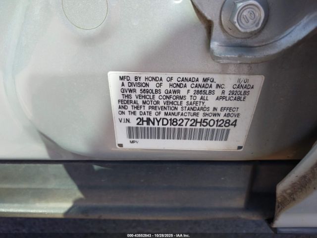 2002 ACURA MDX 2HNYD18272H501284 Photo 8