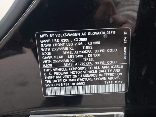 2014 VOLKSWAGEN TOUAREG WVGEP9BP8ED010092 Photo 8