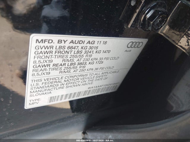 2019 AUDI Q7 WA1AAAF72KD019487 Photo 8