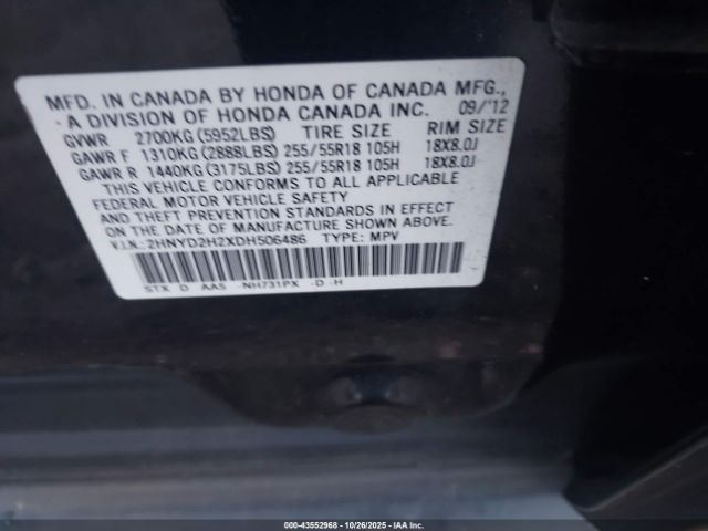 2013 ACURA MDX 2HNYD2H2XDH506486 Photo 8