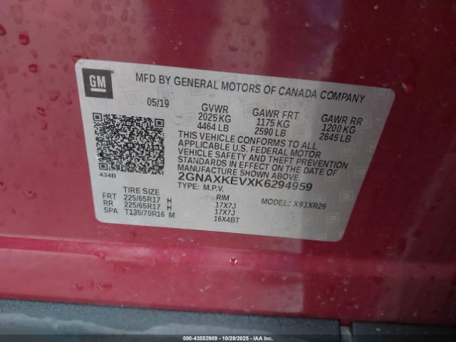 2019 CHEVROLET EQUINOX 2GNAXKEVXK6294959 Photo 8