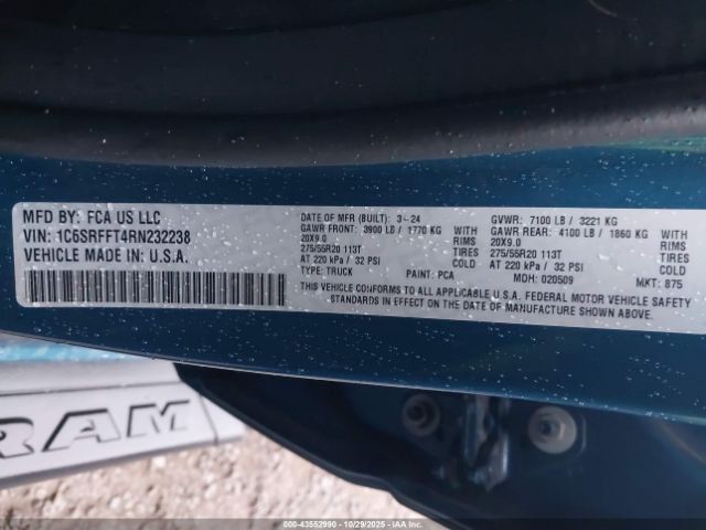 2024 RAM 1500 1C6SRFFT4RN232238 Photo 8