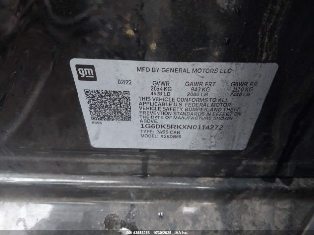 2022 CADILLAC CT4 1G6DK5RKXN0114272 Photo 8