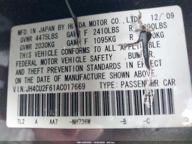 2010 ACURA TSX JH4CU2F61AC017669 Photo 8