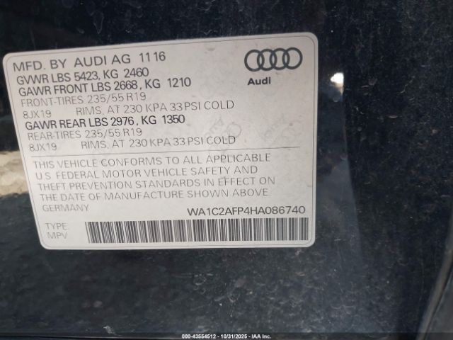 2017 AUDI Q5 WA1C2AFP4HA086740 Photo 8