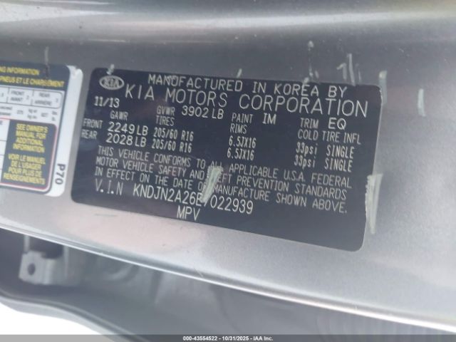 2014 KIA SOUL KNDJN2A26E7022939 Photo 8
