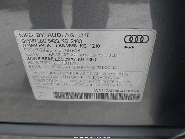 2016 AUDI Q5 WA1L2AFP4GA090656 Photo 8
