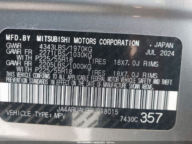 2024 MITSUBISHI OUTLANDER SPORT JA4ARUAU9RU018015 Photo 8