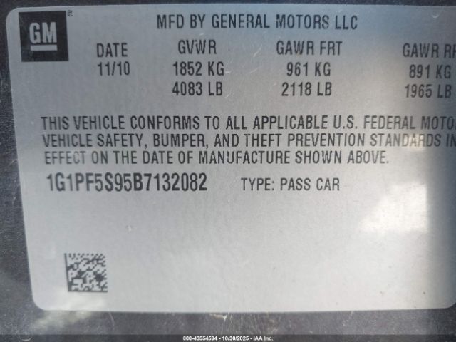 2011 CHEVROLET CRUZE 1G1PF5S95B7132082 Photo 8