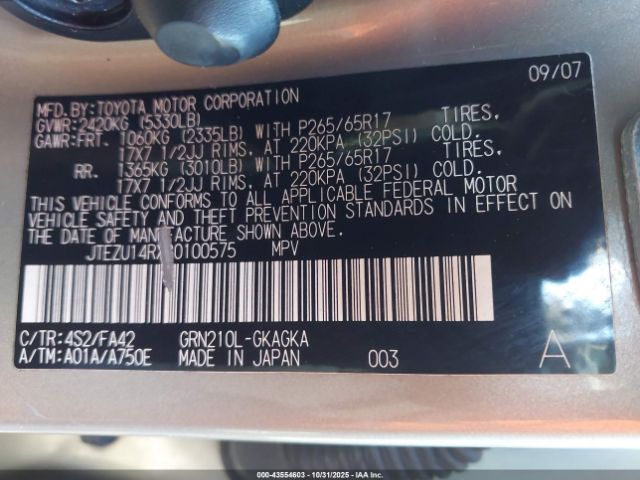 2008 TOYOTA 4RUNNER JTEZU14RX80100575 Photo 8