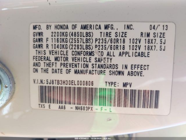 2014 ACURA RDX 5J8TB3H30EL000806 Photo 8