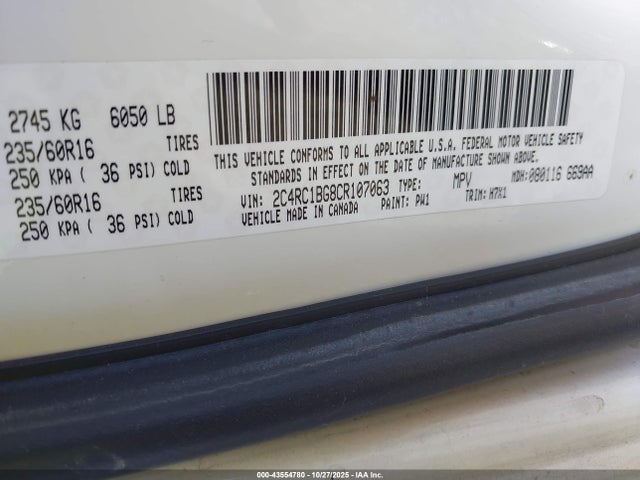 Продаж на аукціоні авто 2012 Chrysler Town & Country Touring, vin: 2C4RC1BG8CR107063, номер лоту: 43554780