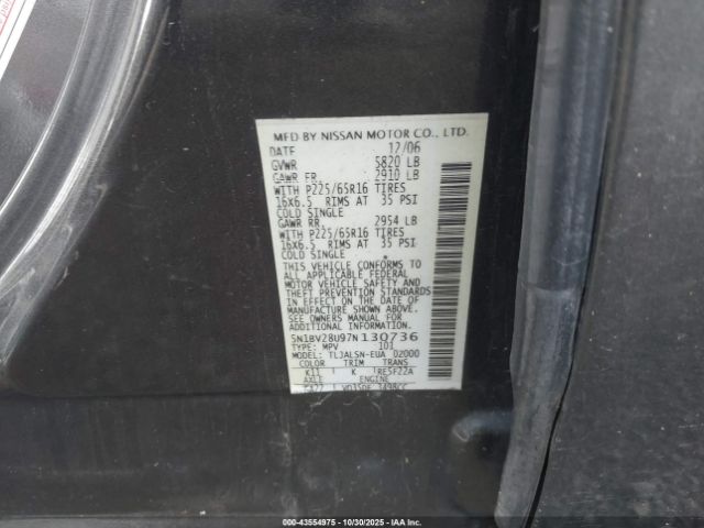 2007 NISSAN QUEST 5N1BV28U97N130736 Photo 8