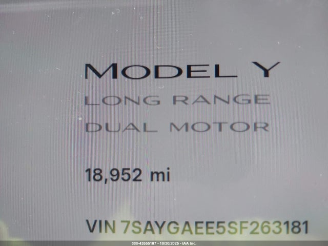 2025 TESLA MODEL Y 7SAYGAEE5SF263181 Photo 6