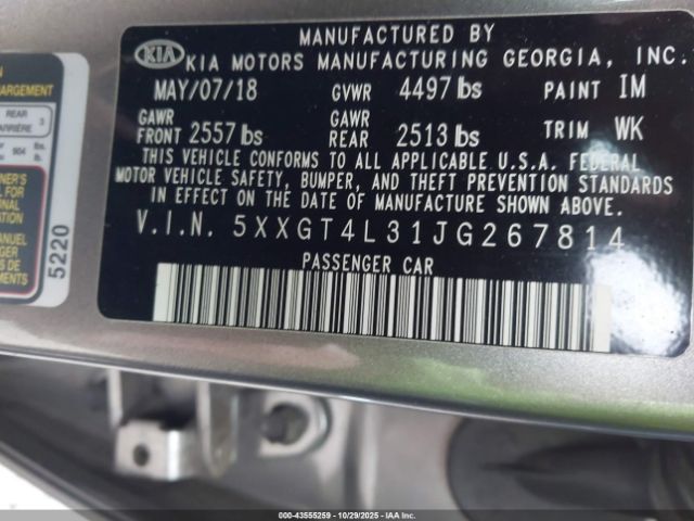 2018 KIA OPTIMA 5XXGT4L31JG267814 Photo 8
