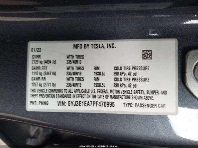 2023 TESLA MODEL 3 5YJ3E1EA7PF470995 Photo 8