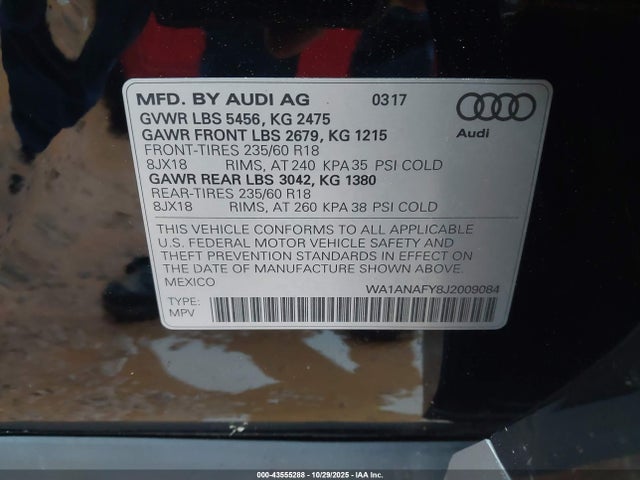2018 AUDI Q5 WA1ANAFY8J2009084 Photo 8