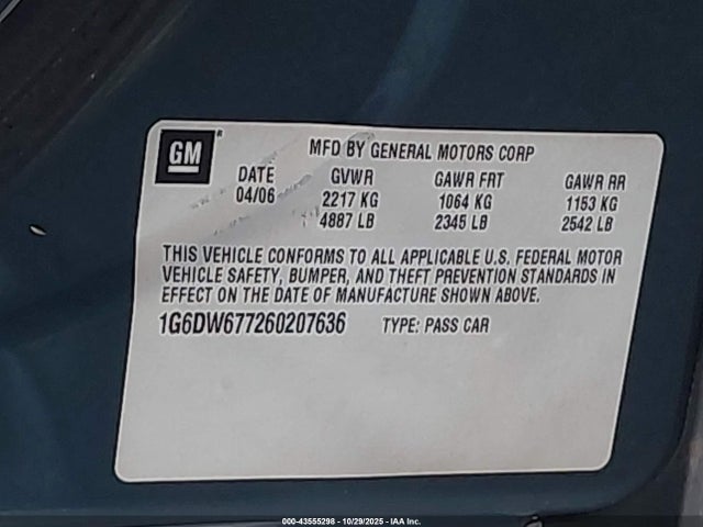 2006 CADILLAC STS 1G6DW677260207636 Photo 8