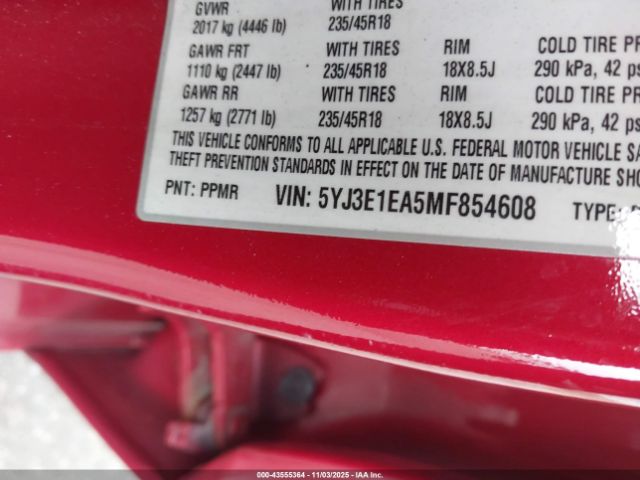 2021 TESLA MODEL 3 5YJ3E1EA5MF854608 Photo 8