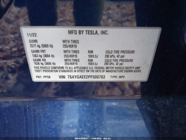 2023 TESLA MODEL Y 7SAYGAEE2PF606763 Photo 8