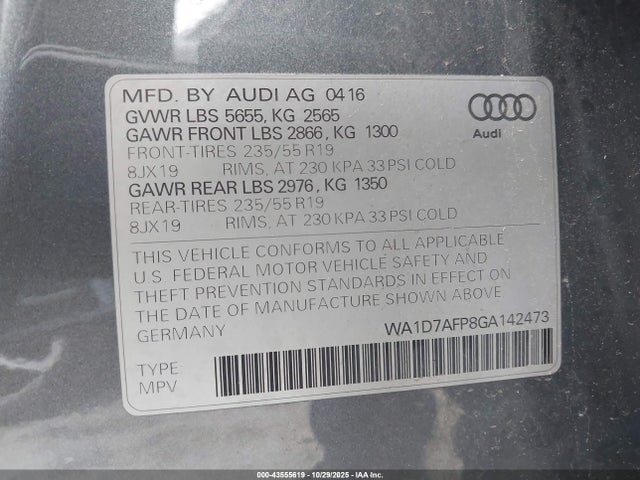 2016 AUDI Q5 WA1D7AFP8GA142473 Photo 8