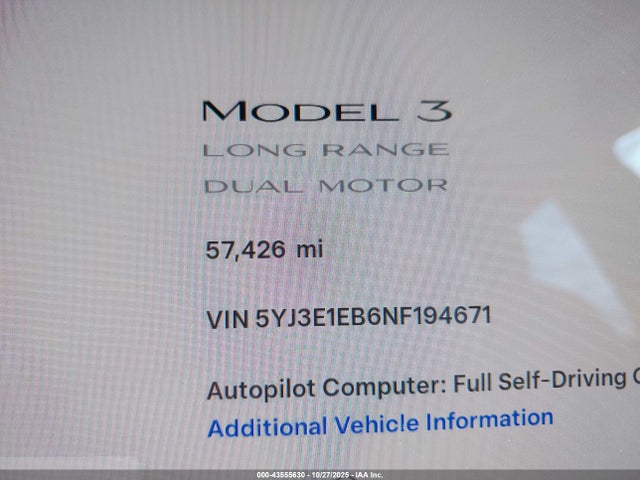 2022 TESLA MODEL 3 5YJ3E1EB6NF194671 Photo 6