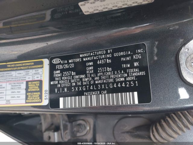 2020 KIA OPTIMA 5XXGT4L3XLG444251 Photo 8