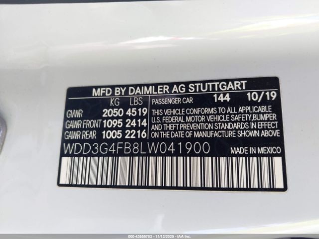 2020 MERCEDES-BENZ A 220 WDD3G4FB8LW041900 Photo 8