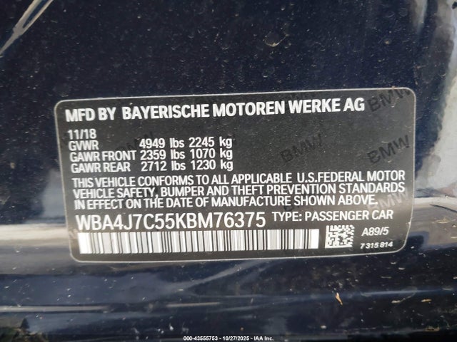WBA4J7C55KBM76375 BMW 440i Gran Coupe Xdrive