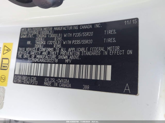 43555789 :رقم المزاد ، 2T2BGMCA8GC002218 vin ، 2016 Lexus Rx 450h F Sport مزاد بيع