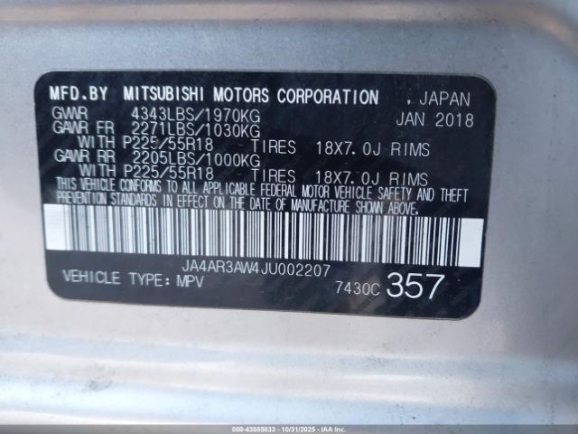 2018 MITSUBISHI OUTLANDER SPORT JA4AR3AW4JU002207 Photo 8