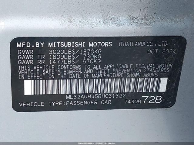 2024 MITSUBISHI MIRAGE ML32AUHJ5RH031322 Photo 8