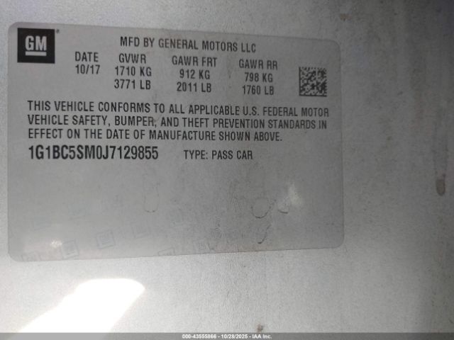 2018 CHEVROLET CRUZE 1G1BC5SM0J7129855 Photo 8