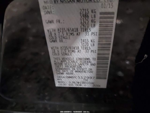 2015 INFINITI QX60 5N1AL0MM0FC512997 Photo 8