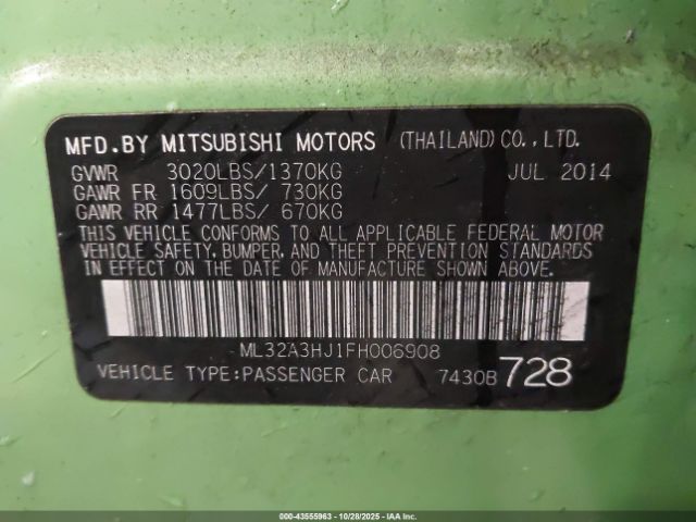 2015 MITSUBISHI MIRAGE ML32A3HJ1FH006908 Photo 8