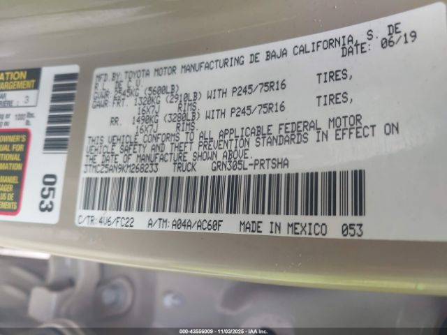 2019 TOYOTA TACOMA 4WD 3TMCZ5AN9KM268233 Photo 8
