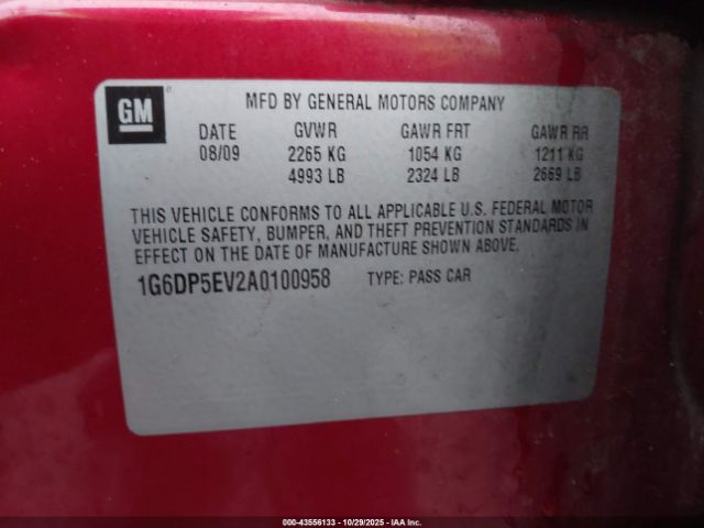 2010 CADILLAC CTS 1G6DP5EV2A0100958 Photo 8