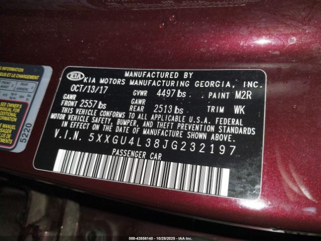 2018 KIA OPTIMA 5XXGU4L38JG232197 Photo 8