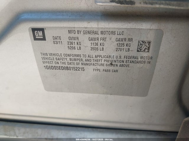 2011 CADILLAC CTS 1G6DS5ED8B0152215 Photo 8