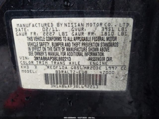 2011 NISSAN SENTRA 3N1AB6AP3BL692213 Photo 8