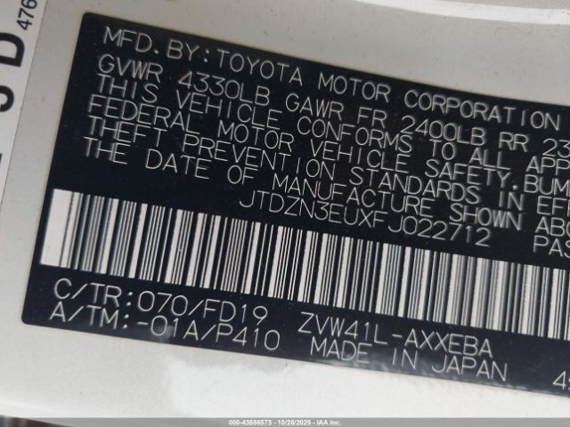 2015 TOYOTA PRIUS V JTDZN3EUXFJ022712 Photo 8