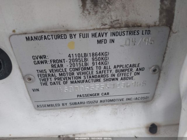 1995 SUBARU LEGACY 4S3BD6555S7236965 Photo 8