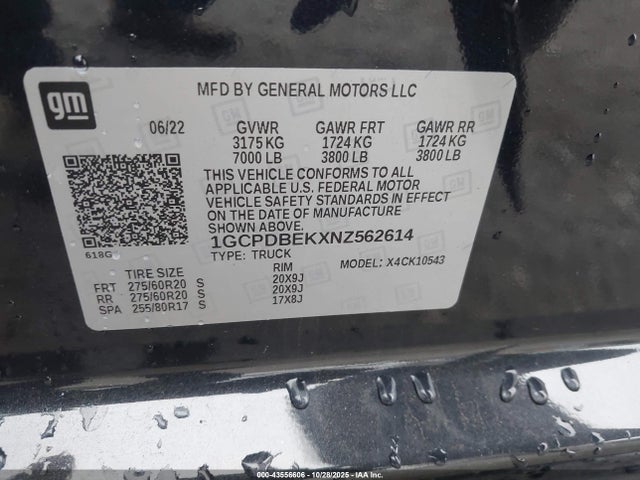 1GCPDBEKXNZ562614 Chevrolet Silverado 1500 4wd Short Bed Custom