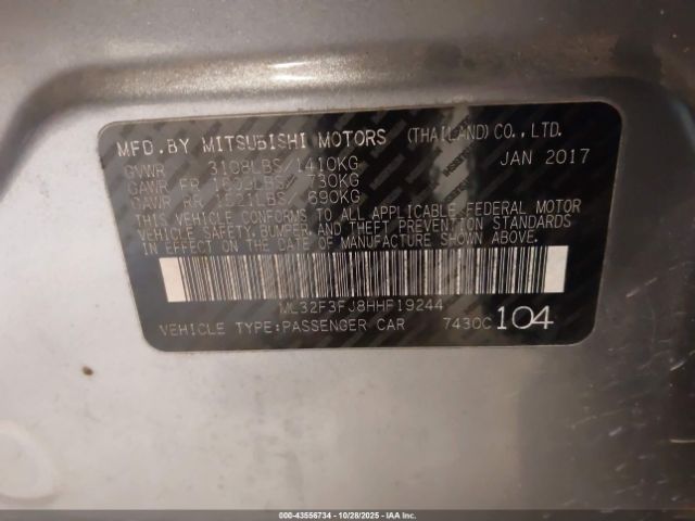 2017 MITSUBISHI MIRAGE G4 ML32F3FJ8HHF19244 Photo 8