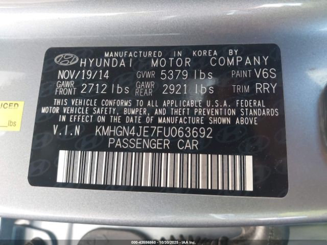 2015 HYUNDAI GENESIS KMHGN4JE7FU063692 Photo 8