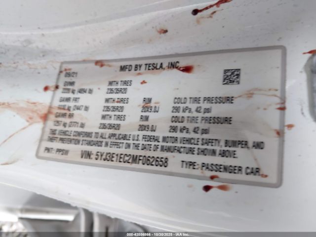 2021 TESLA MODEL 3 5YJ3E1EC2MF062658 Photo 8