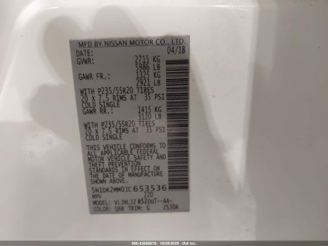 2018 NISSAN PATHFINDER 5N1DR2MM0JC653536 Photo 8