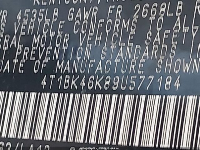 2009 TOYOTA CAMRY 4T1BK46K89U577184 Photo 8